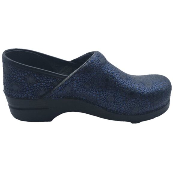 Dansko ITALY MADE Professional Navy Medallion Clogs Mules LEATHER